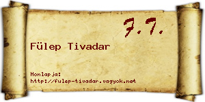 Fülep Tivadar névjegykártya